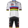Set Fietsshirt + Korte Koersbroek 2023 Soudal Quick-Step Wereld Kampioenschap Veelkleurig Wit